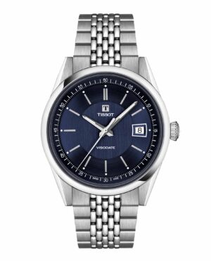 Tissot Visodate 39mm T157.407.11.041.00 - Gioielleria Casavola di Noci - orologio svizzero automatico da uomo - bracciale in acciaio INOX - quadrante blu