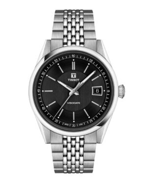 Tissot Visodate 39mm T157.407.11.051.00 - Gioielleria Casavola di Noci - orologio svizzero automatico da uomo - bracciale in acciaio INOX - quadrante nero