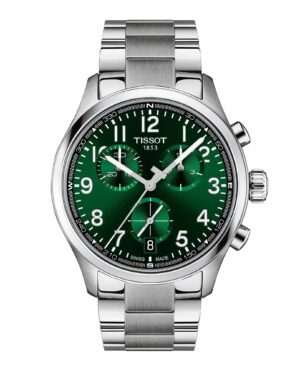 Tissot Chrono L T116.417.11.092.00 - Gioielleria Casavola di Noci - cronografo svizzero da uomo al quarzo con quadrante verde - bracciale in acciaio INOX