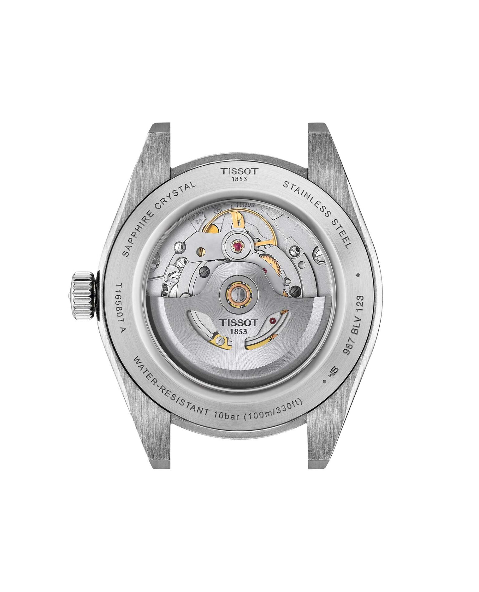 Tissot Gentleman 38mm T165.807.11.091.00 - Gioielleria Casavola di Noci - orologio svizzero automatico unisex - fondello trasparente con movimento a vista