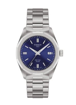 Tissot PRC 100 Solar 34MM T151.822.11.041.00 - Gioielleria Casavola di Noci - orologio svizzero da donna al quarzo con ricarica solare - quadrante blu