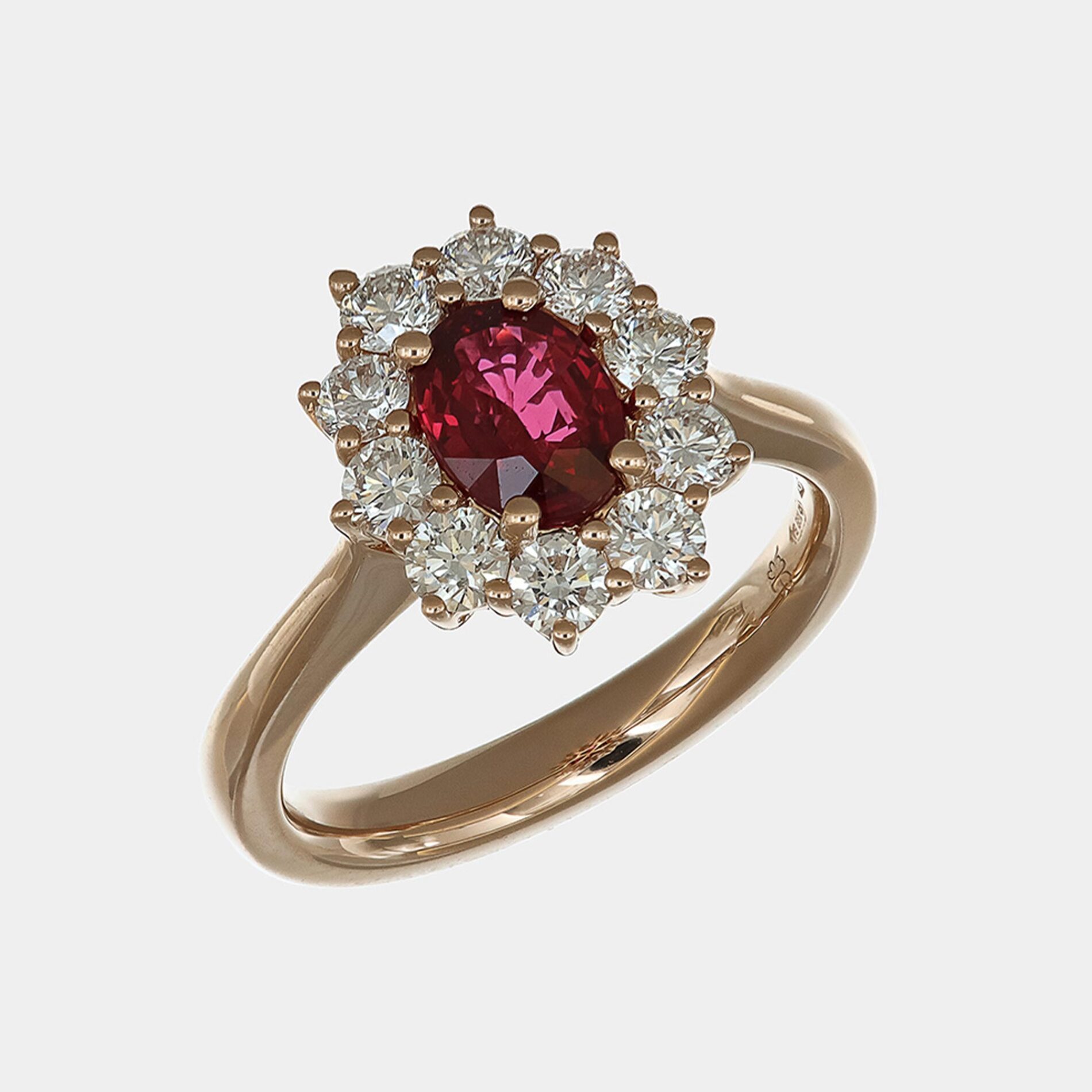 Anello rosetta rubino 0.99 ct Prestige Rosé