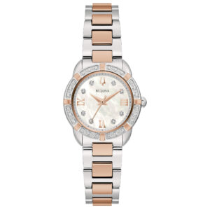 Bulova Classic Lady Diamonds 98R291 - Gioielleria Casavola di Noci - orologio tondo da donna - quadrante in madreperla con diamanti