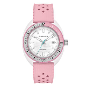 Bulova Snorkel 98B460 - Gioielleria Casavola di Noci - orologio unisex subacqueo - quadrante color bianco - ghiera con anello bicolore rosa e argento