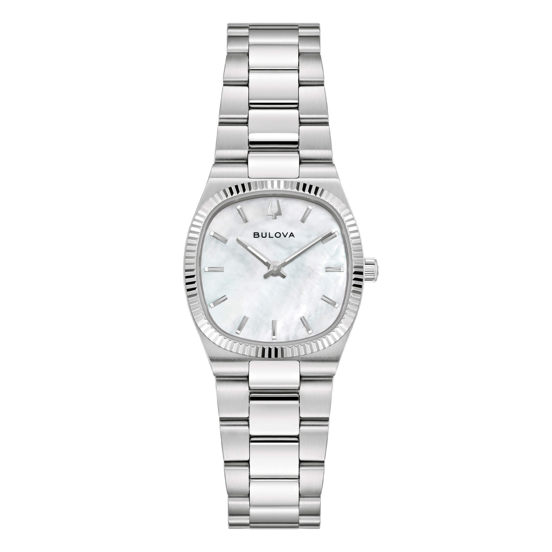 Bulova Super Seville Mini 96L353 - Gioielleria Casavola di Noci - orologio da donna con quadrante in madreperla bianco - ghiera zigrinata