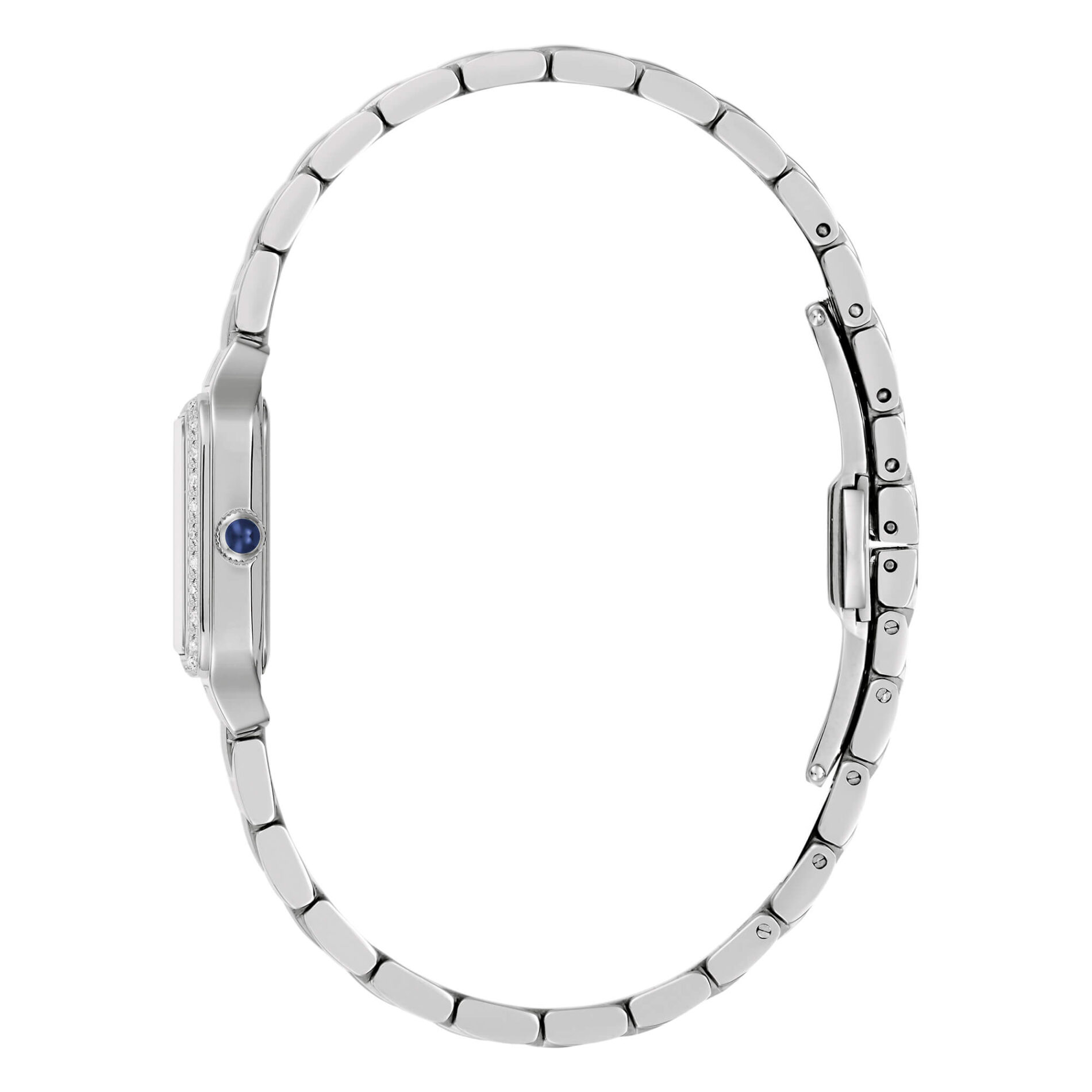 Bulova Sutton Square 96R256 - Gioielleria Casavola di Noci - orologio da donna quadrato piccolo - cassa in acciaio INOX con cabochon sulla corona