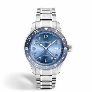 Montblanc 1858 0 Oxygen GMT 136523 - Gioielleria Casavola di Noci - orologio automatico svizzero da uomo con cassa in acciaio INOX senza ossigeno - quadrante blu soleil