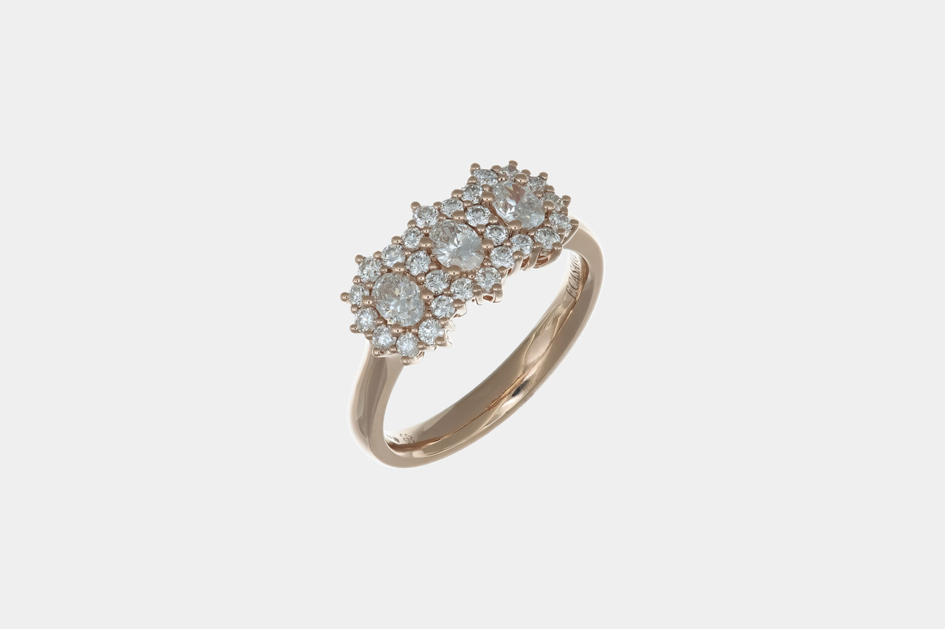 Anello rosetta trilogy diamanti Prestige Rosé - Gioielleria Casavola di Noci - gioiello in oro rosa 18 carati - idee regalo per la nascita del primogenito