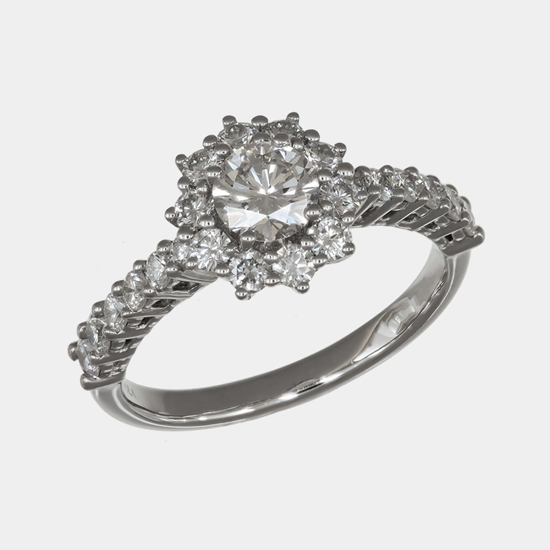Anello solitario Bloom White