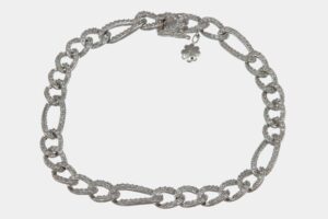 Bracciale groumette maglie sottili oro bianco Prestige - Gioielleria Casavola di Noci - con diamanti taglio brillante - idee regalo fashion