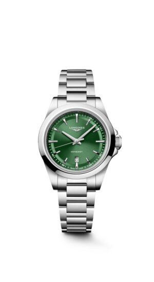 Longines Conquest L3.350.4.09.6 - Gioielleria Casavola di Noci - orologio al quarzo svizzero da donna - cassa in acciaio INOX 30 mm - quadrante color verde