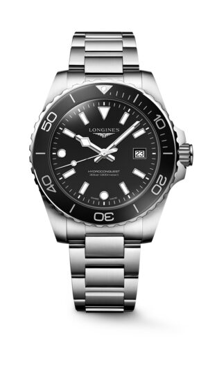 Longines Hydroconquest Quartz L3.769.4.56.6 - Gioielleria Casavola di Noci - orologio svizzero subacqueo 300 metri in acciaio INOX con quadrante nero
