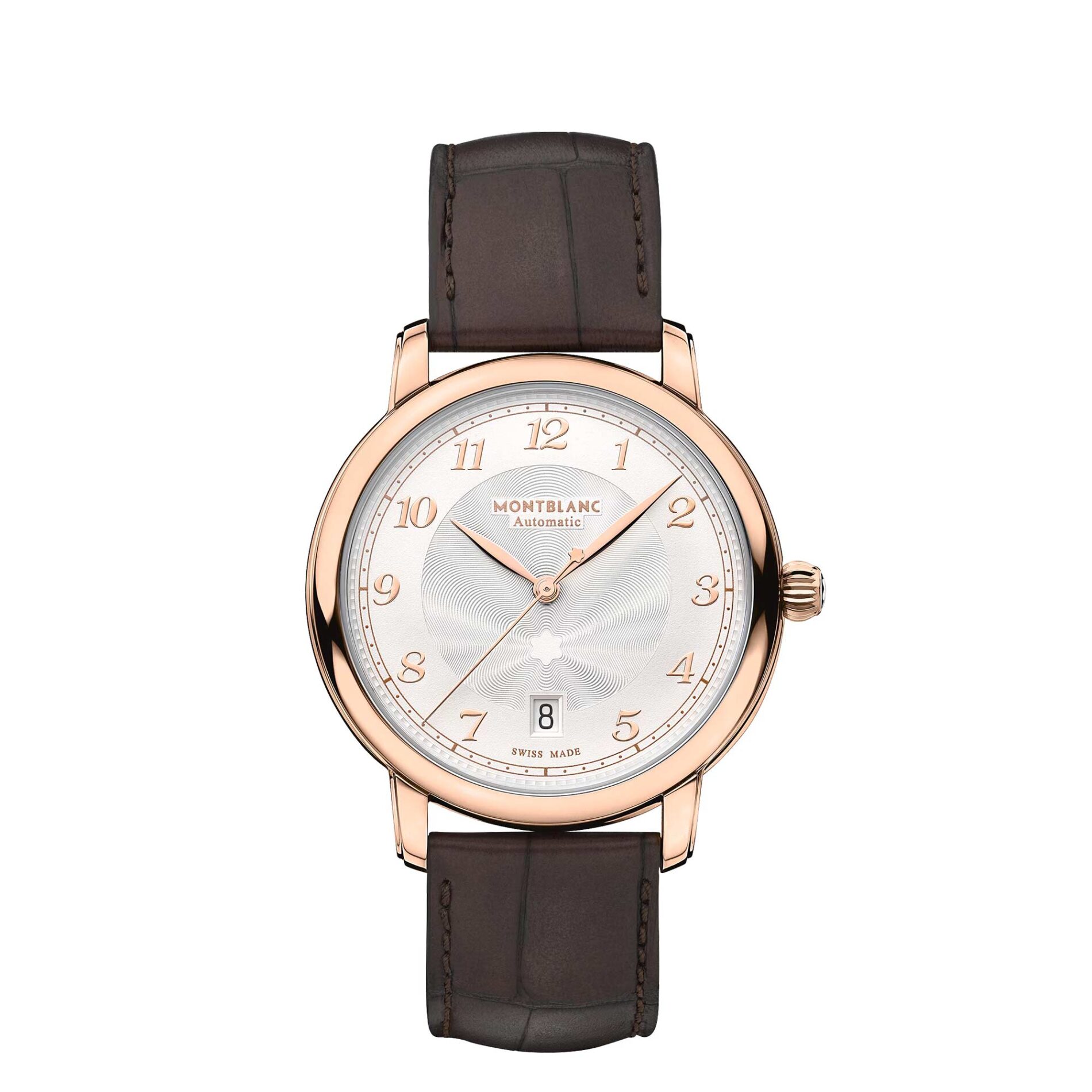 Montblanc Star Legacy 117579 - Gioielleria Casavola di Noci - orologio automatico svizzero da uomo in oro rosa 18 carati - cinturino in pelle di alligatore marrone