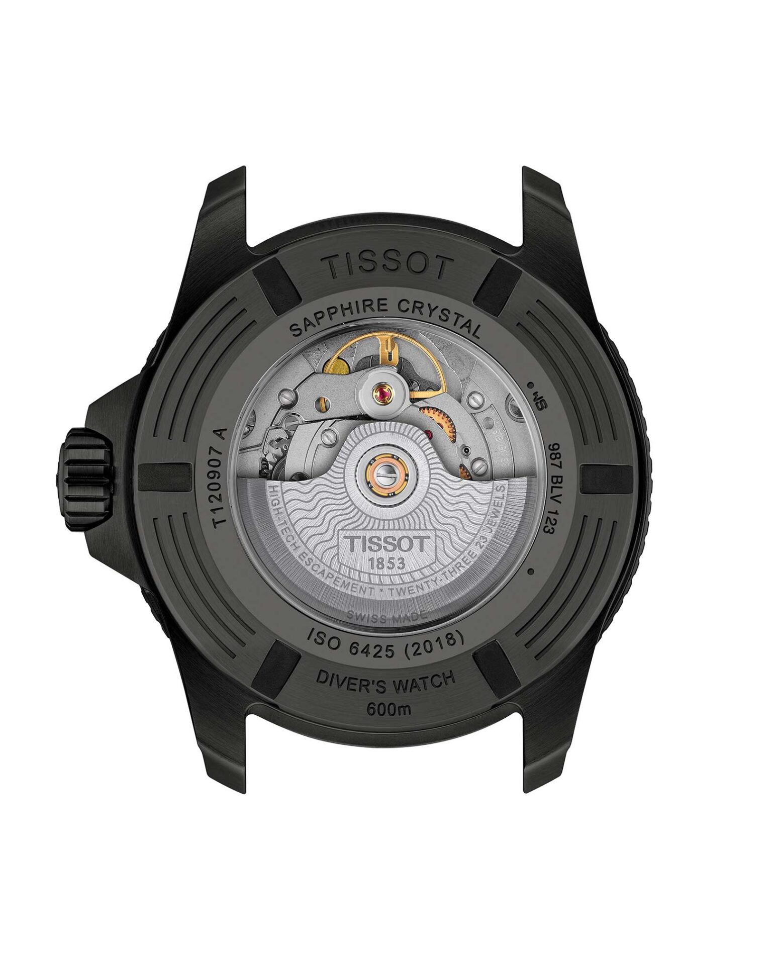 Tissot Seastar 2000 T120.907.37.041.00 - Gioielleria Casavola di Noci - orologio automatico svizzero subacqueo 600 metri in acciaio INOX PVD color nero - fondello trasparente e cinturino in caucciù