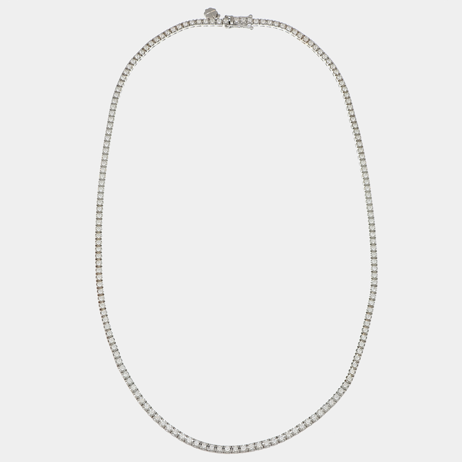 Girocollo tennis diamanti 6.80 ct Prestige White - Gioielleria Casavola di Noci - in oro bianco 18 carati - idee regalo per una donna che deve sposarsi