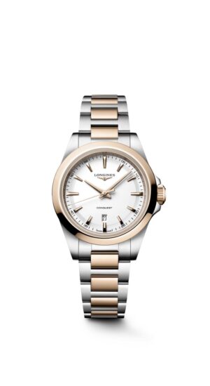 Longines Conquest L3.350.3.18.7 - Gioielleria Casavola di Noci - orologio al quarzo svizzero da donna - cassa in acciaio INOX 30 mm con ghiera color oro rosa