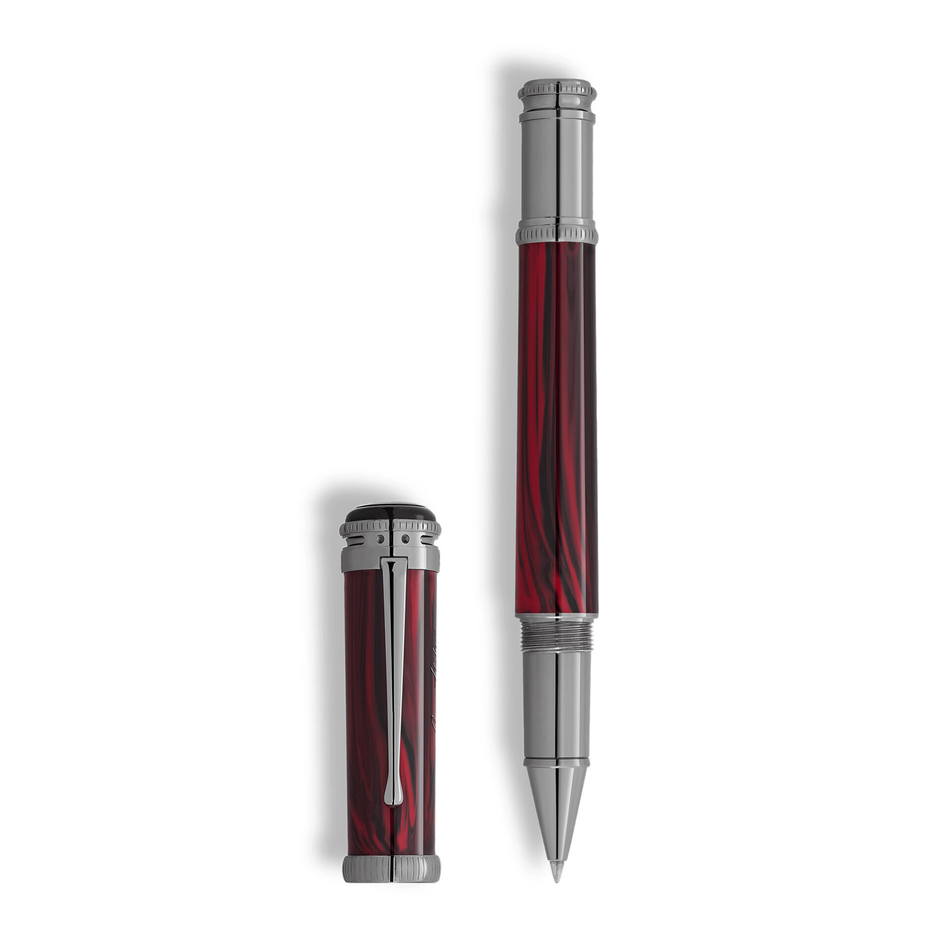 Montblanc Bram Stoker roller 133419 - Gioielleria Casavola di Noci - penna in edizione speciale da collezione - realizzata in pregiata resina color rosso e nero sfumato
