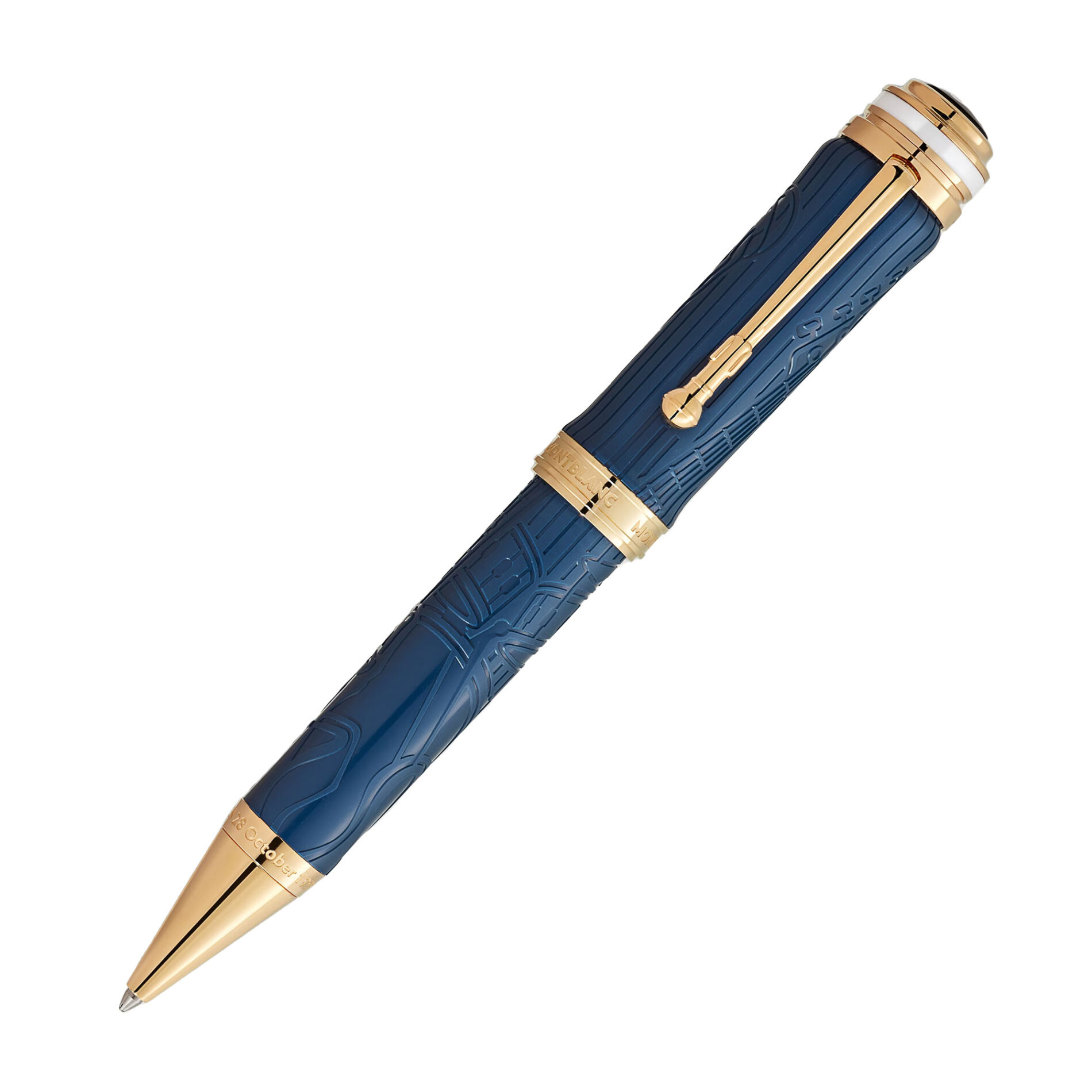 Montblanc Queen penna a sfera 131967 - Gioielleria Casavola di Noci - penna in edizione speciale da collezione - corpo color blu con dettagli color oro rosa