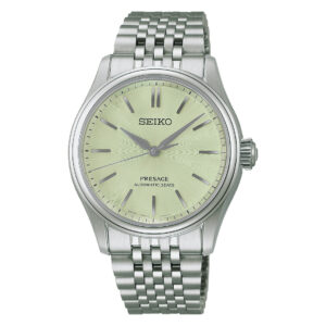 Seiko Presage Classic Series HCC002J1 - Gioielleria Casavola di Noci - orologio automatico giapponese unisex con quadrante verde effetto seta - bracciale in acciaio INOX